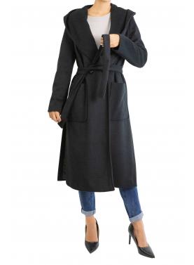 Cappotto con cintura e cappuccio Please